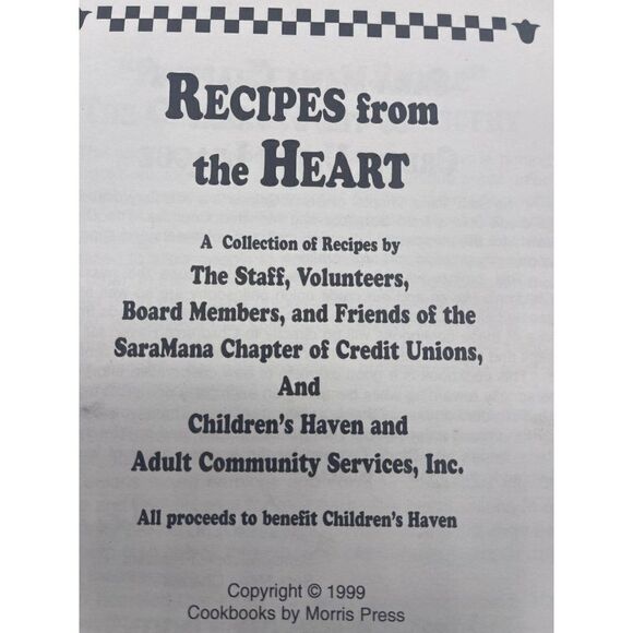 1999 Recipes from the Heart Cookbook (Sara Mana Chapter of Credit Union) - Picture 7 of 8